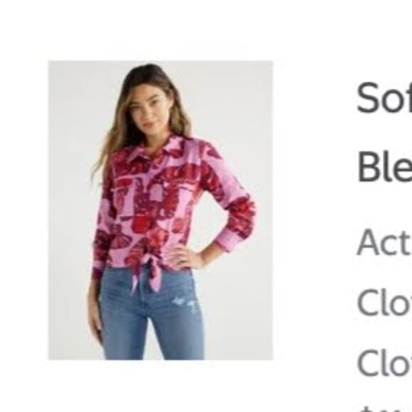 Sofia linen blend tie front top with pockets - Picture 3 of 5